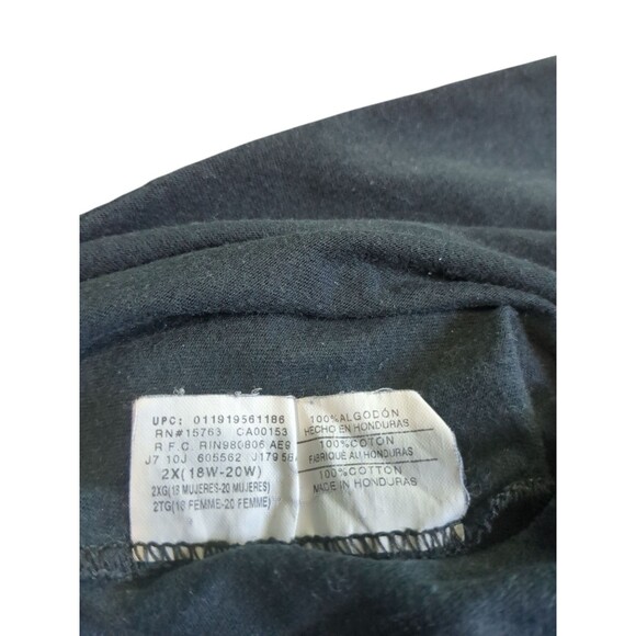 JMS Just My Size by Hanes Black With Purple Flowers. Women's 2X - Picture 9 of 9